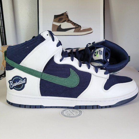 Nike Dunk High Premium EMB White College Navy